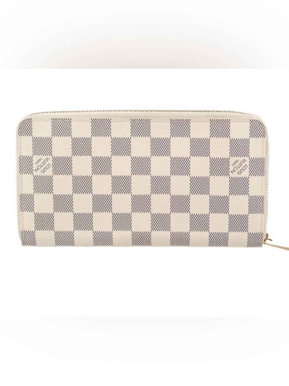 Louis Vuitton Cream and Gray Damier Zip-Around Wallet